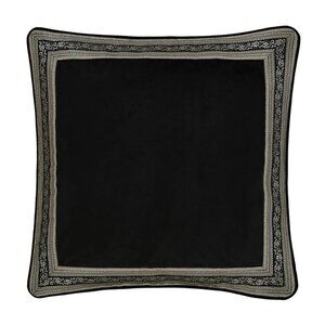 J. Queen New York Cascade Glacier Velvet Euro Sham 26" X 26" Black Blue Gold